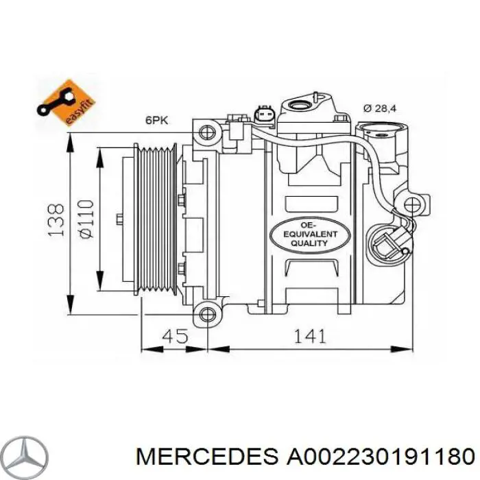 A002230191180 Mercedes компресор кондиціонера