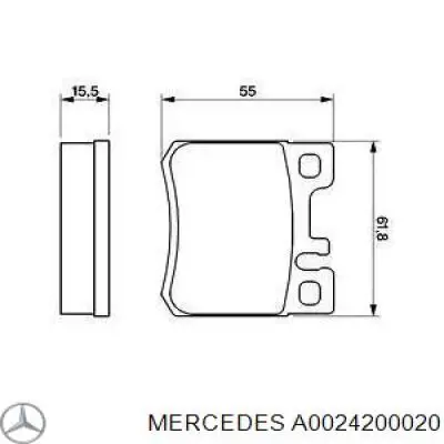 Задні гальмівні колодки Mercedes A0024200020 ціна, від 14.39 USD