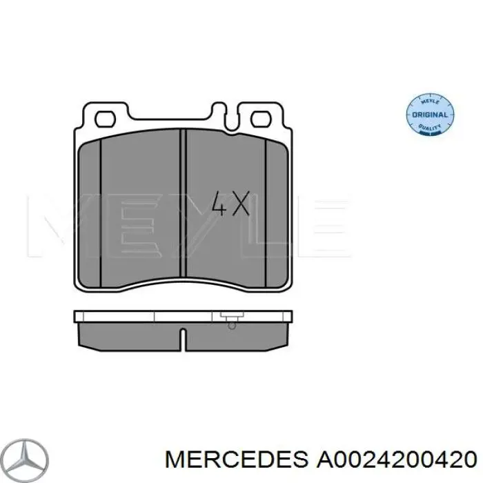 Гальмівні колодки Mercedes A0024200420 ціна, від 29.19 USD