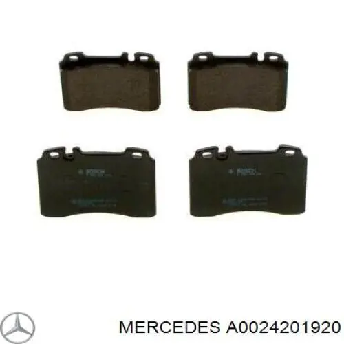 Купити A0024201920 Mercedes Колодки гальмівні передні, дискові