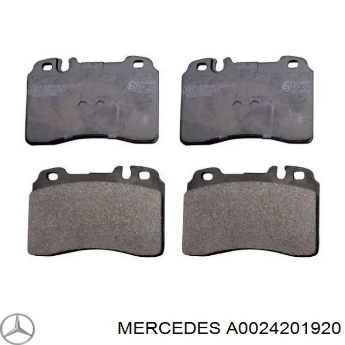 Колодки гальмівні передні, дискові A0024201920 Mercedes