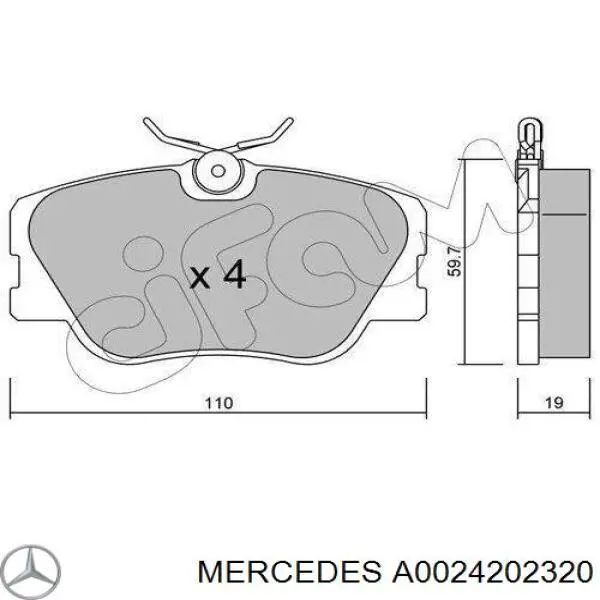 Гальмівні колодки Mercedes A0024202320 ціна, від 17.44 USD