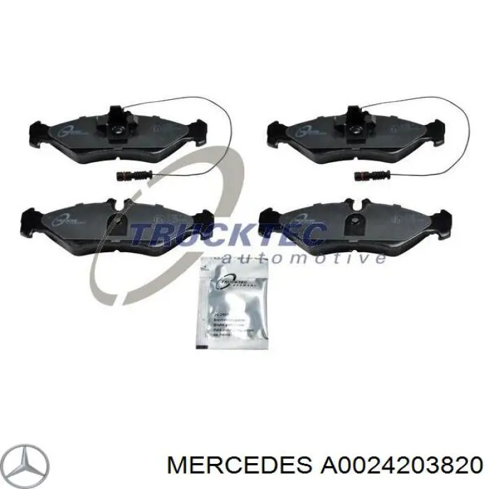 A0024203820 Mercedes Колодки гальмівні задні, дискові