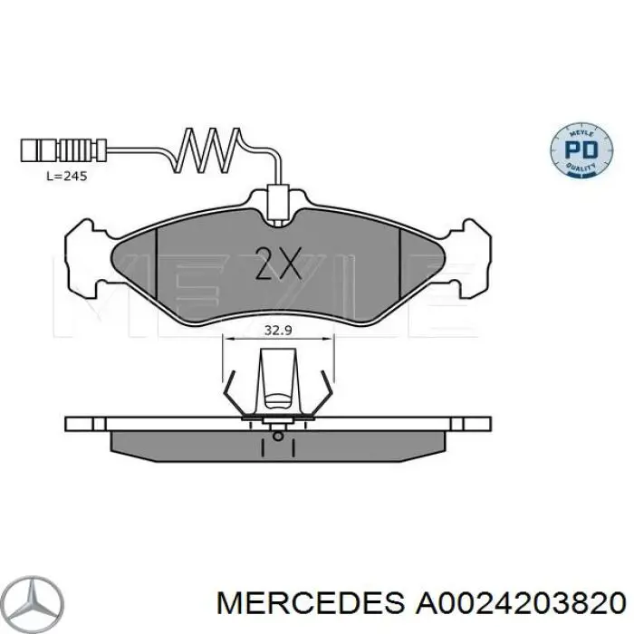 Задні гальмівні колодки Mercedes A0024203820 ціна, від 16.31 USD