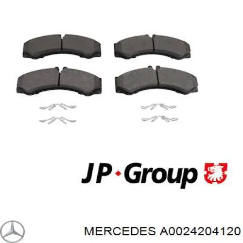 Купити A0024204120 Mercedes Колодки гальмівні передні, дискові