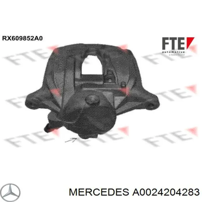 Супорт гальмівний, передній, правий Mercedes A0024204283