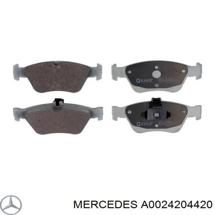Купити A0024204420 Mercedes Колодки гальмівні передні, дискові