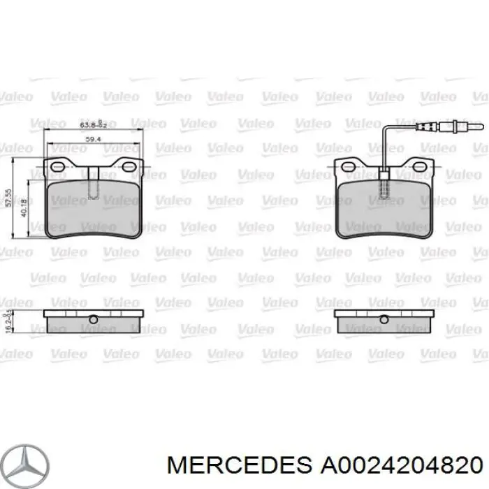 Задні гальмівні колодки Mercedes A0024204820 ціна, від 14.66 USD