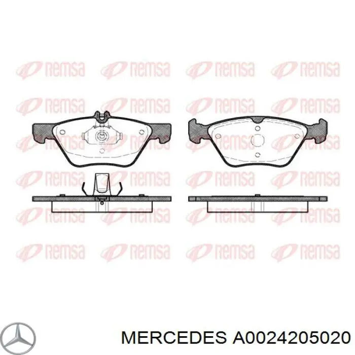 Гальмівні колодки Mercedes A0024205020 ціна, від 20.06 USD