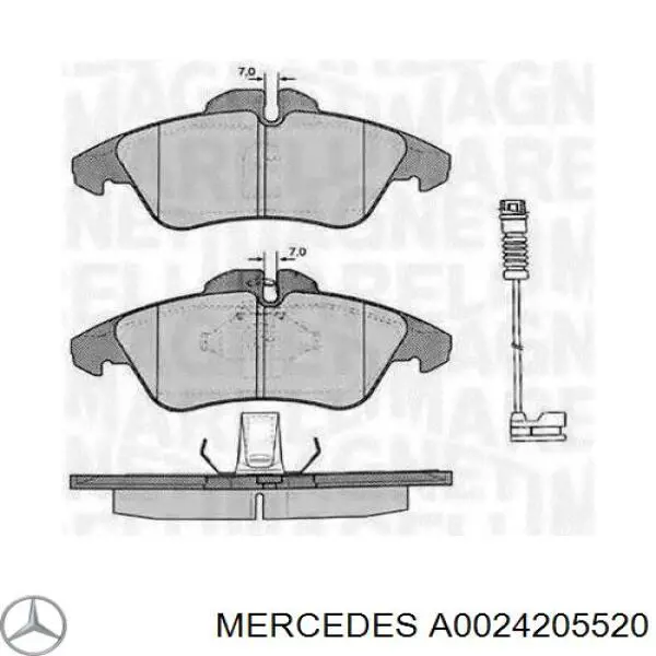 A0024205520 Mercedes Передні гальмівні колодки