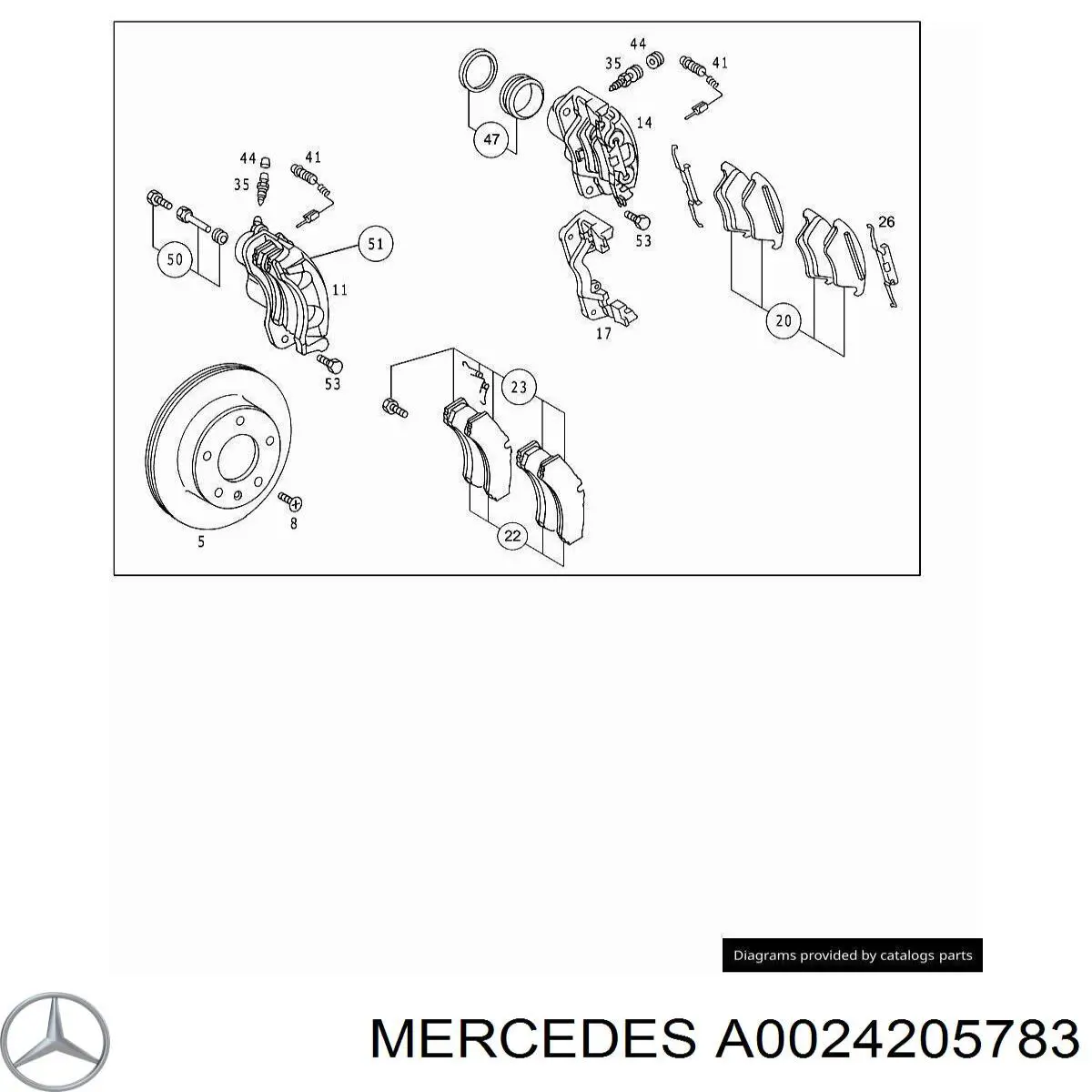 A0024205783 Mercedes супорт гальмівний передній лівий