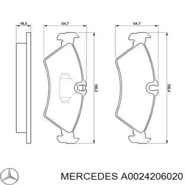Купити A0024206020 Mercedes Задні колодки