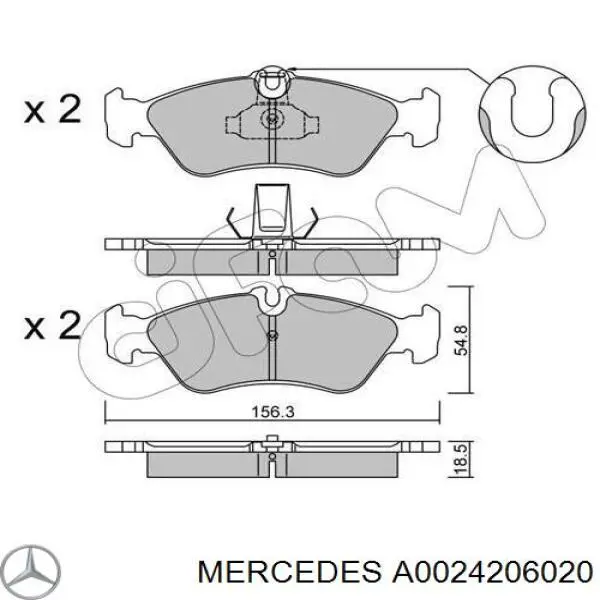 Задні гальмівні колодки A0024206020 Mercedes