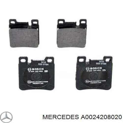 A0024208020 Mercedes колодки гальмові задні, дискові
