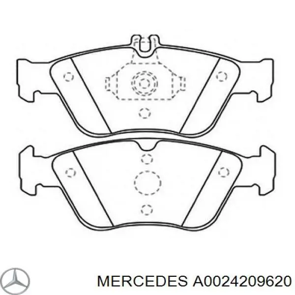 Купити A0024209620 Mercedes Колодки гальмівні передні, дискові