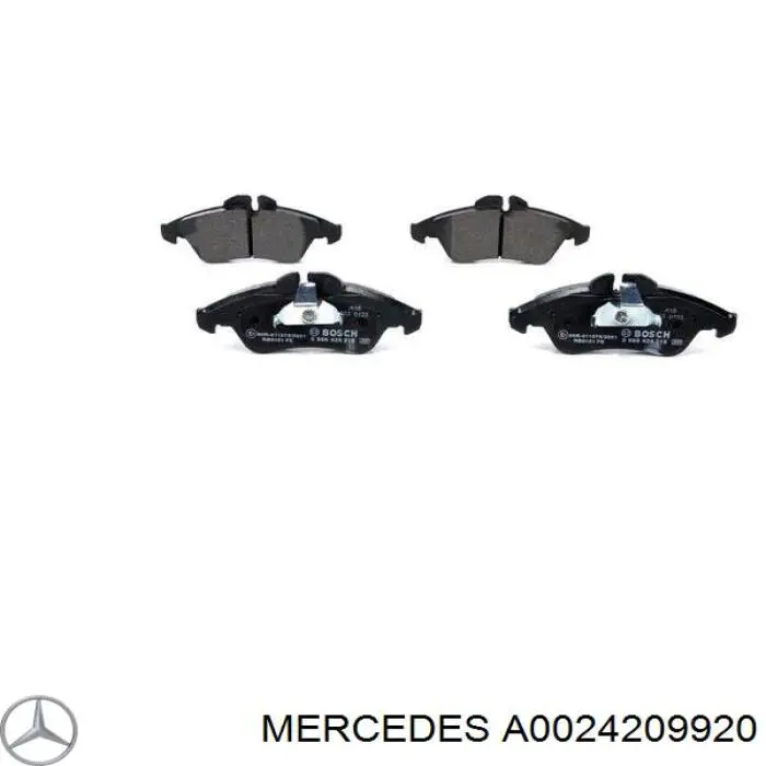 A0024209920 Mercedes колодки гальмівні передні, дискові