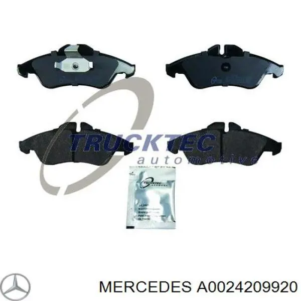 Купити A0024209920 Mercedes Колодки гальмівні передні, дискові