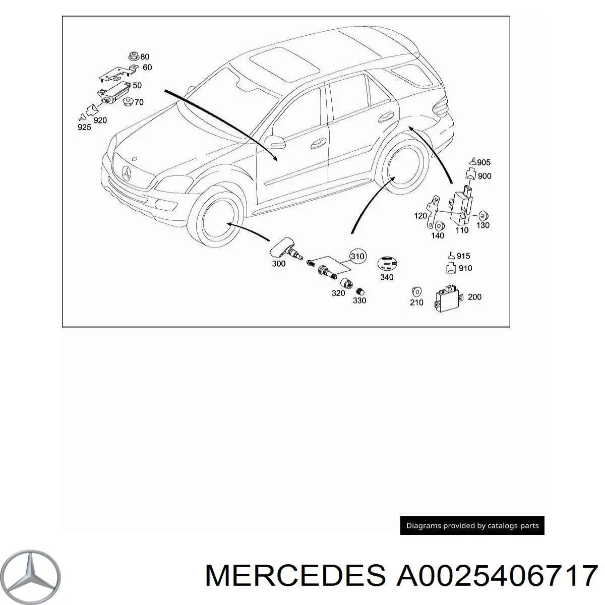 Купити A0025406717 Mercedes Датчик контролю тиску в шинах