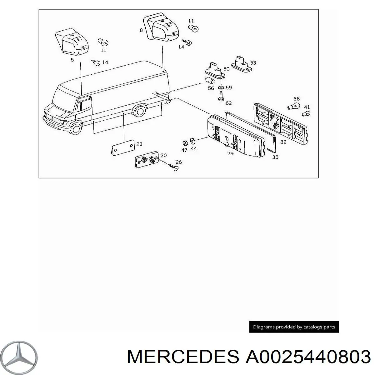 Задні ліхтарі Mercedes A0025440803 ціна, від 26.16 USD