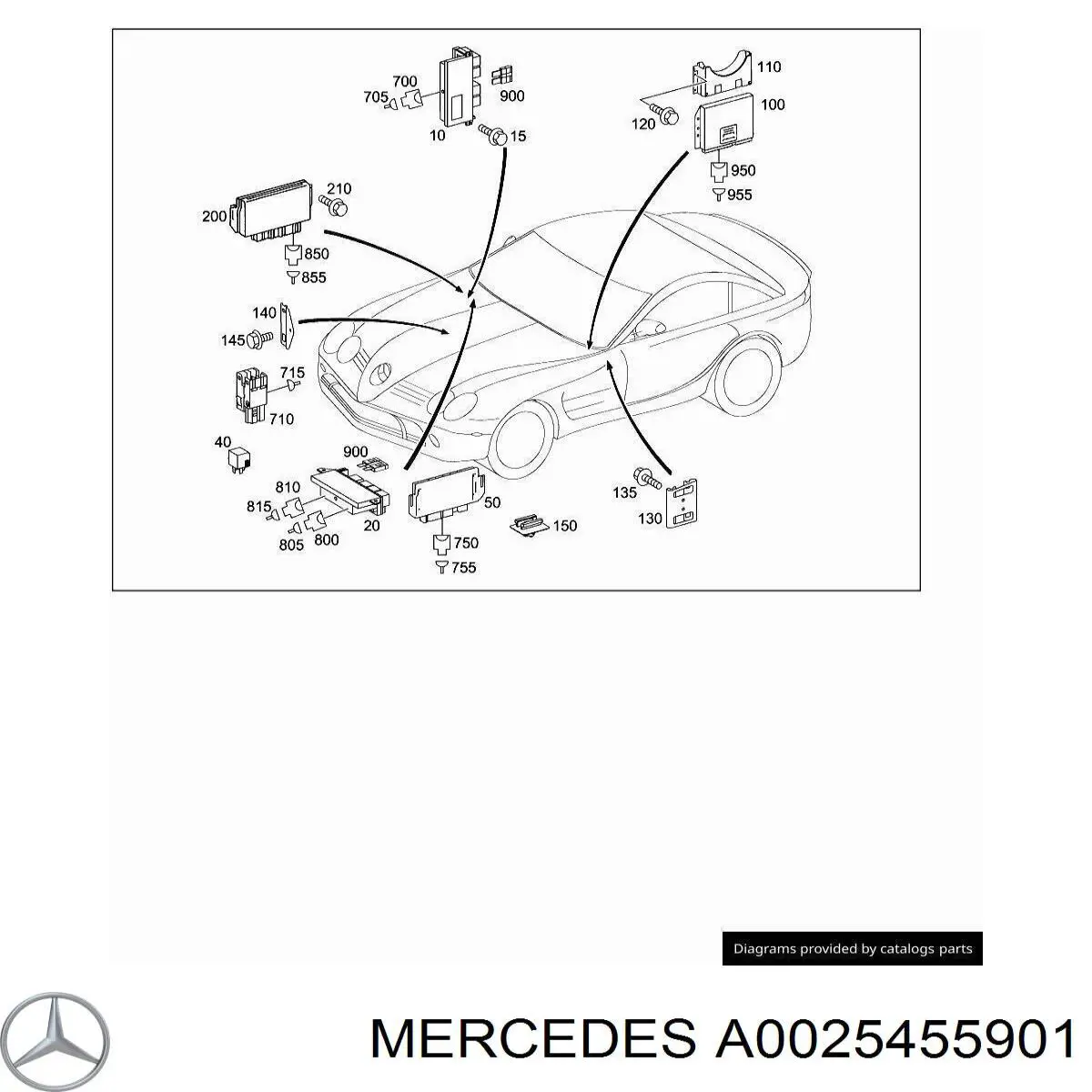 Коробка запобіжників Mercedes A0025455901 ціна, від 49.92 USD
