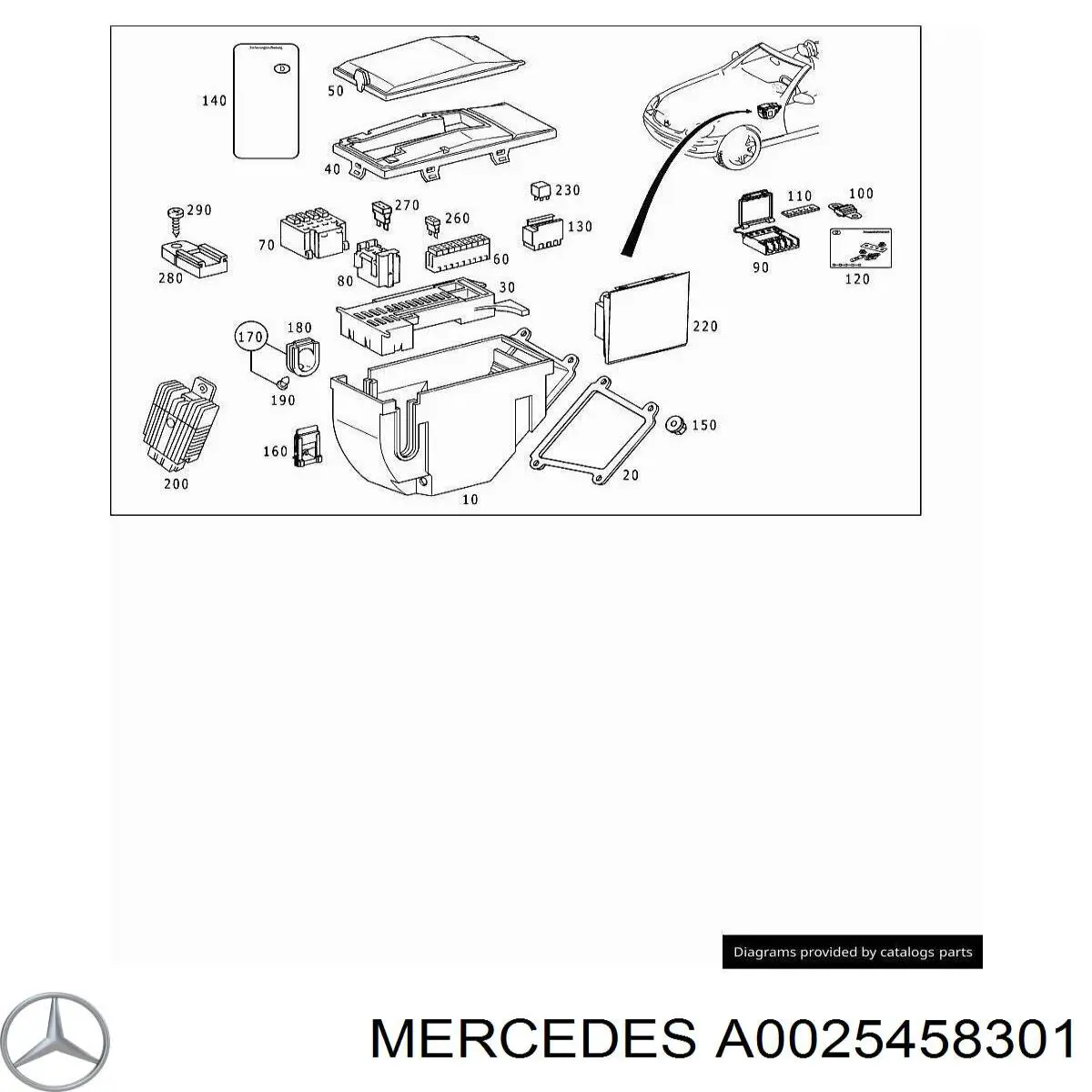 Коробка запобіжників Mercedes A0025458301 ціна, від 6.33 USD