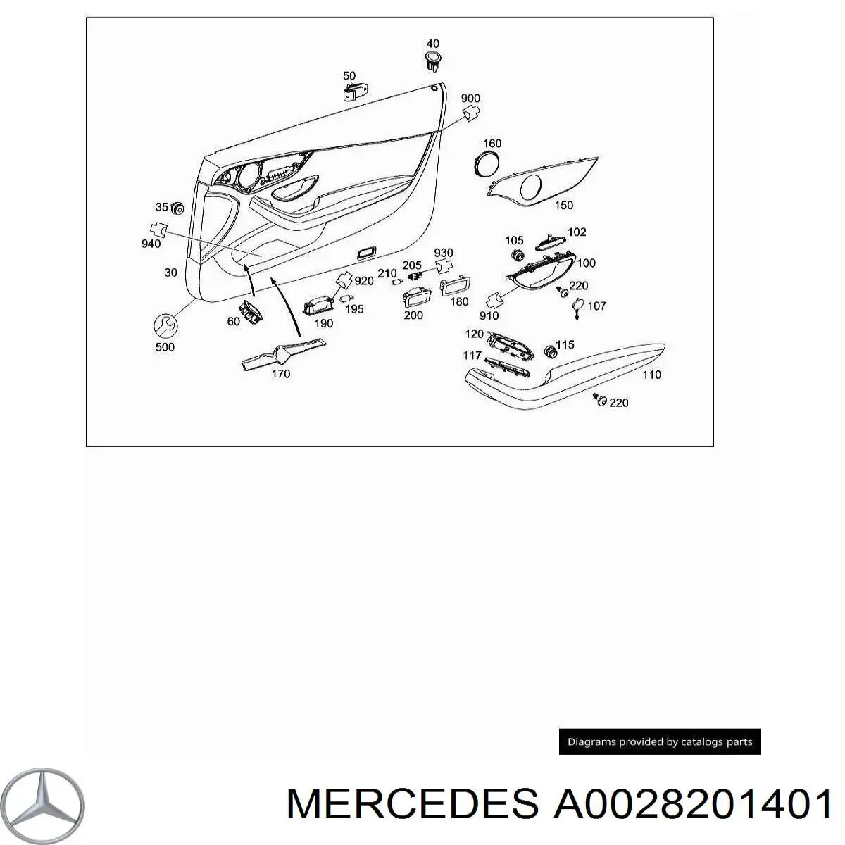 Плафон освітлення салону/кабіни Mercedes A0028201401 ціна, від 11.28 USD