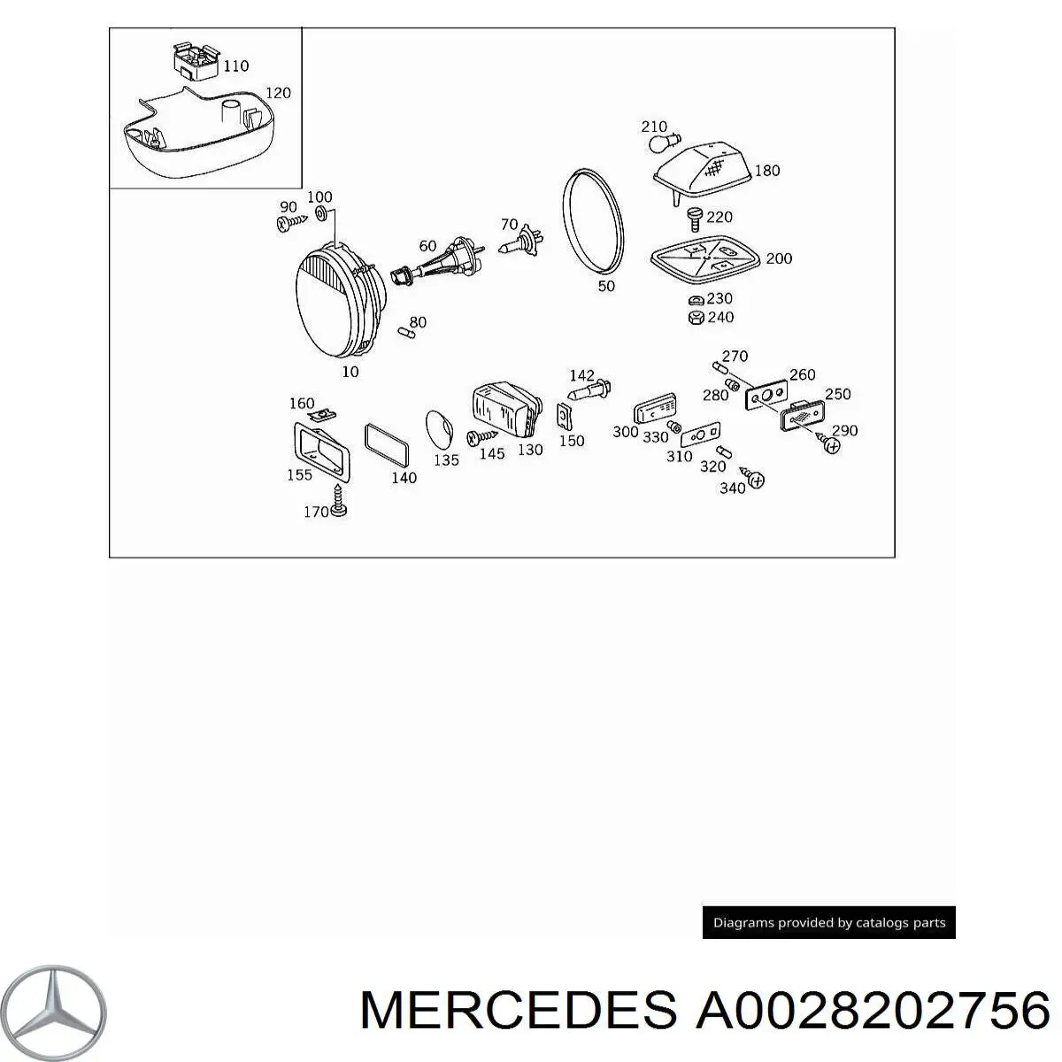 Фара протитуманна, ліва на Mercedes G-Class (W463)