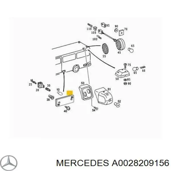 A0028209156 Mercedes габарит-покажчик повороту