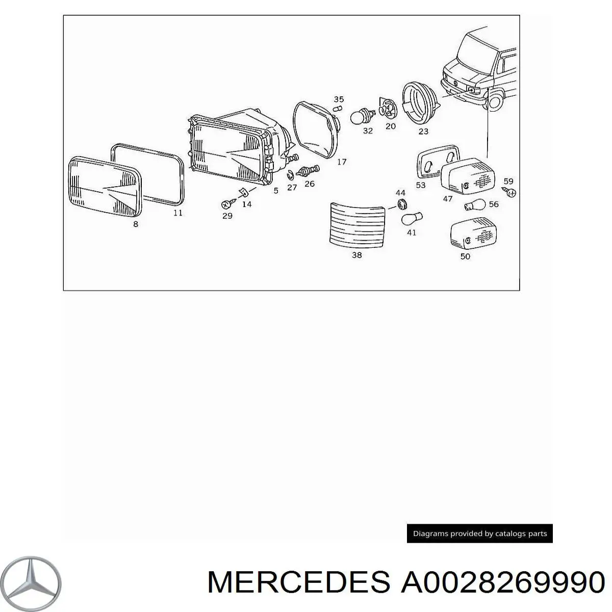 Скло фари правої Mercedes A0028269990 ціна, від 12.67 USD
