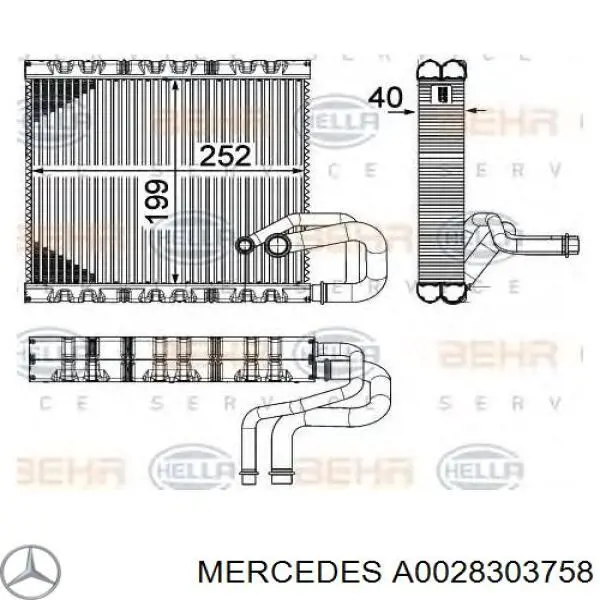 Випаровувач кондиціонера Mercedes A0028303758 ціна, від 84.82 USD