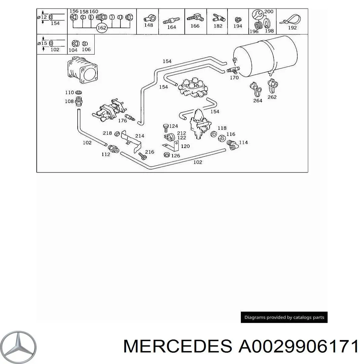 Роз'єм (головка) шлангів пневмосистеми A0029906171 Mercedes