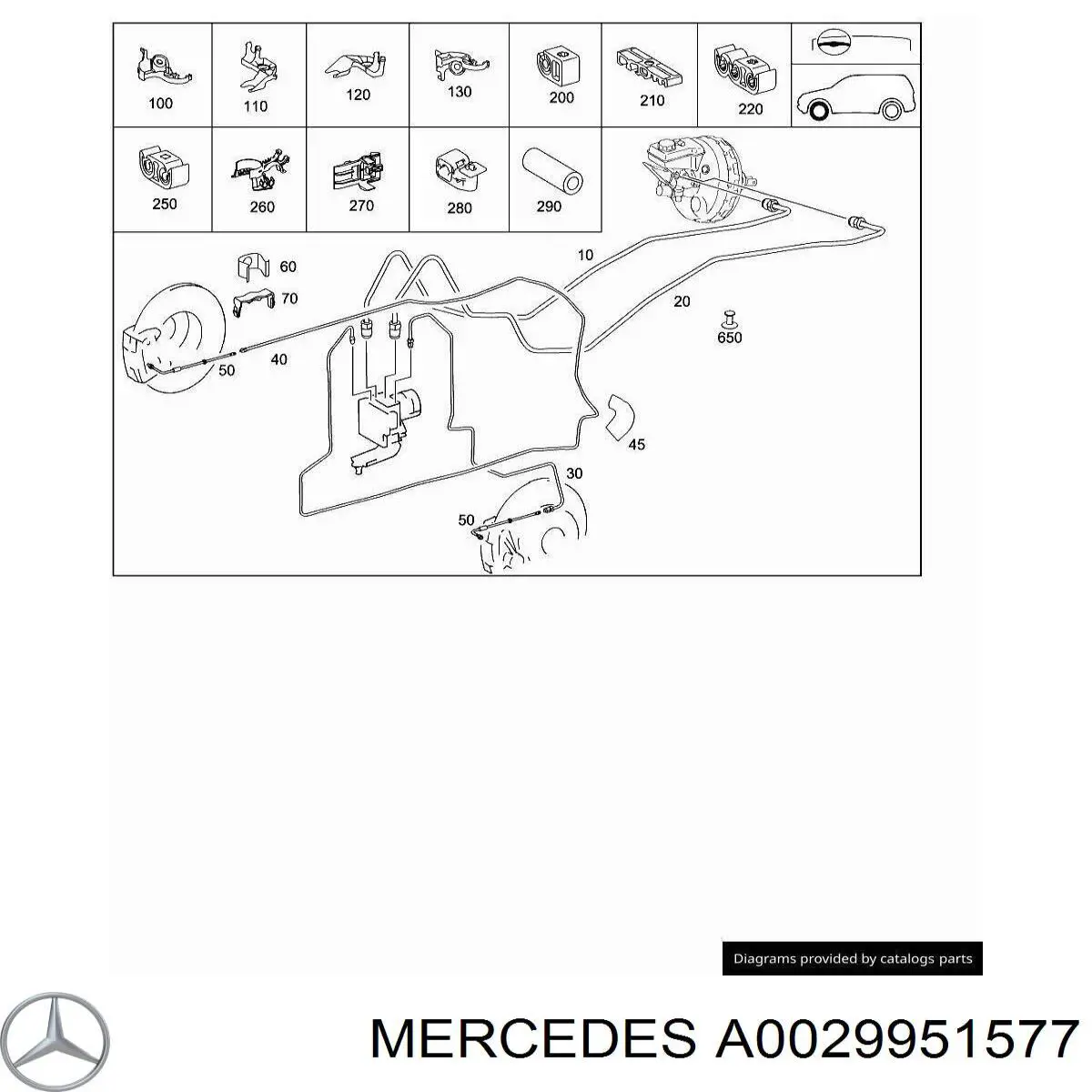 Скоба гальмівної трубки Mercedes A1709950165 ціна, від 0.89 USD