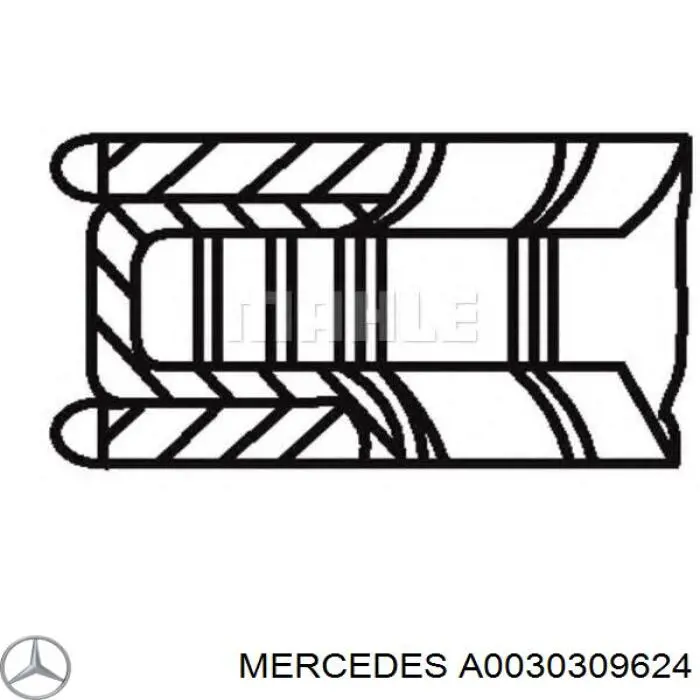 A0030309624 Mercedes Кільця поршневі на 1 циліндр, 2-й ремонт (+0,50)