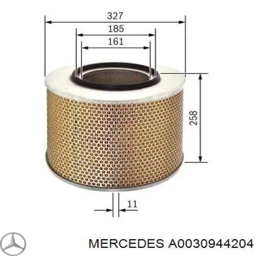 Купити A0030944204 Mercedes Автомобільний фільтр повітря