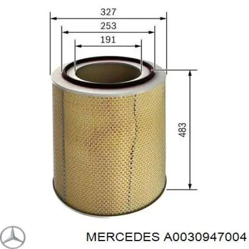 Фільтр повітряний A0030947004 Mercedes