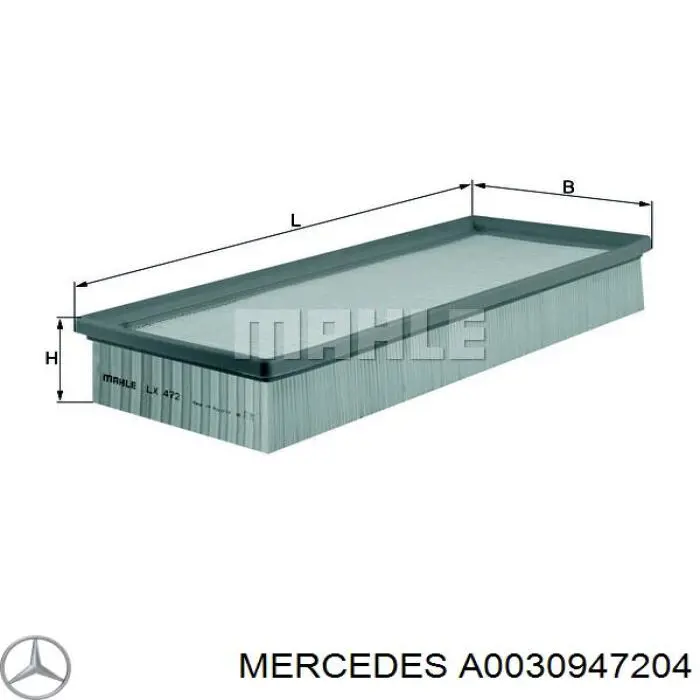 A0030947204 Mercedes Повітряний фільтр двигуна