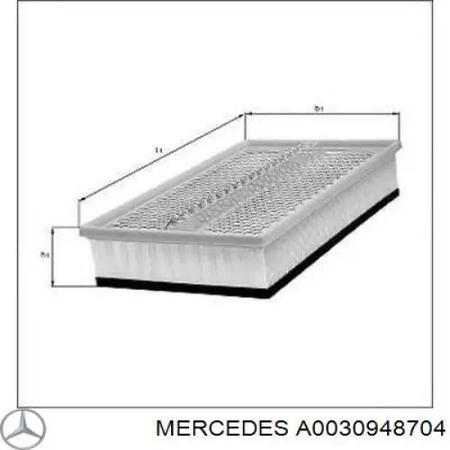 Елемент повітряного фільтра Mercedes A0030948704 ціна, від 135.37 USD
