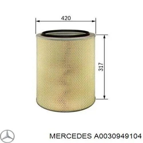 A0030949104 Mercedes Воздушный фильтр