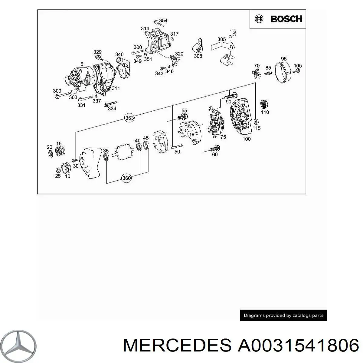 Купити A0031541806 Mercedes Реле регулятор напруги генератора
