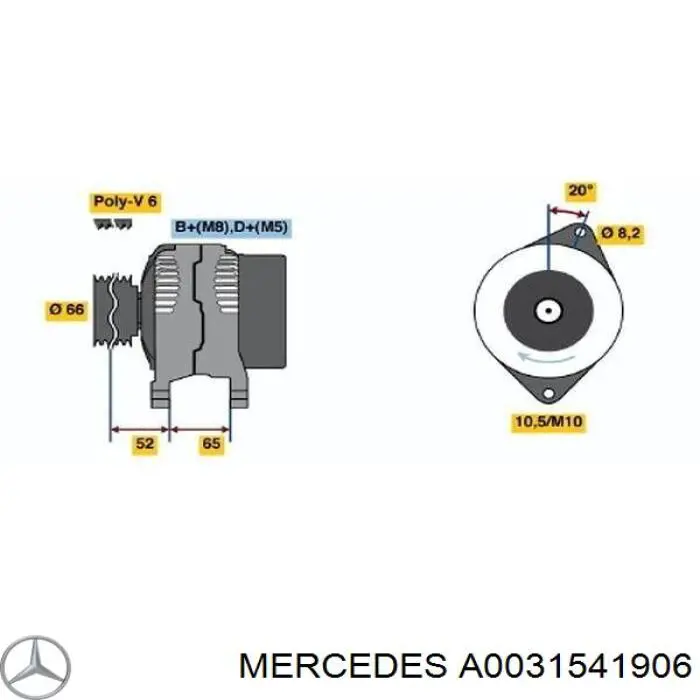 A0031541906 Mercedes Реле-регулятор (напруги)