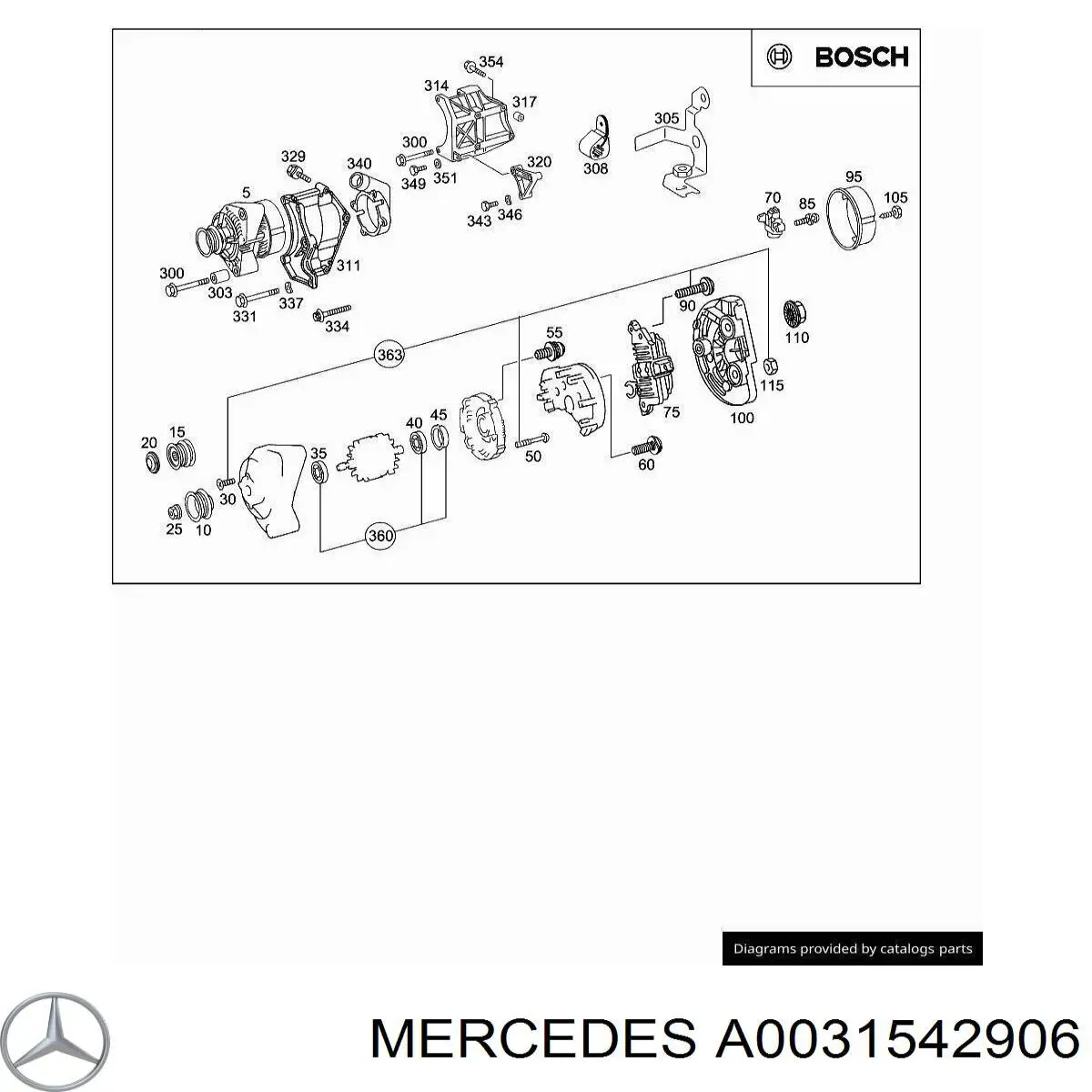 Реле-регулятор генератора, (реле зарядки) A0031542906 Mercedes