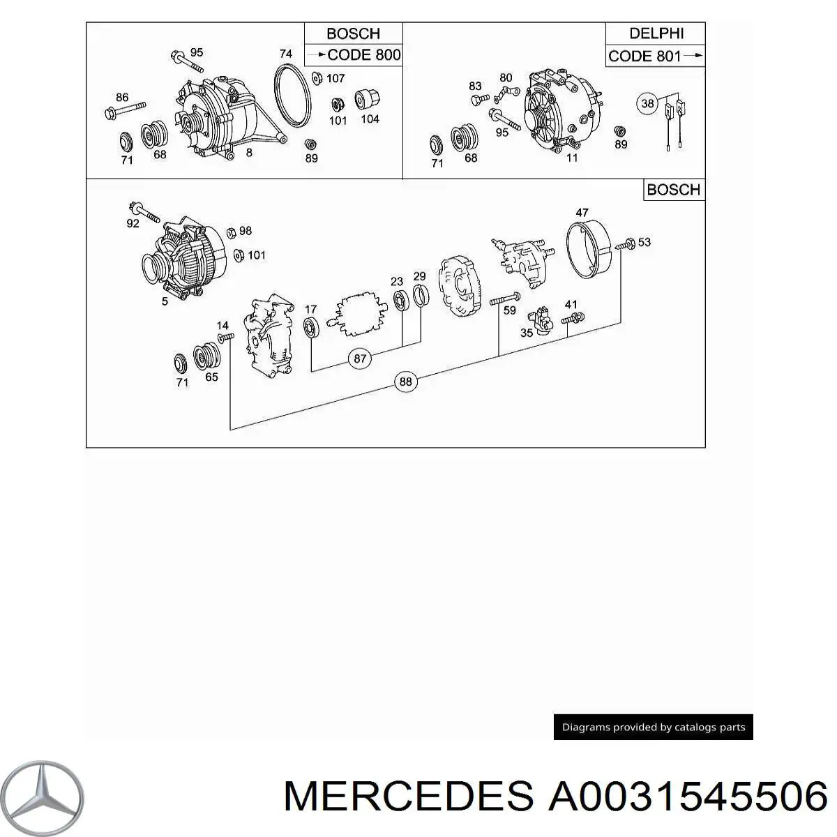 A0031545506 Mercedes реле-регулятор генератора, (реле зарядки)