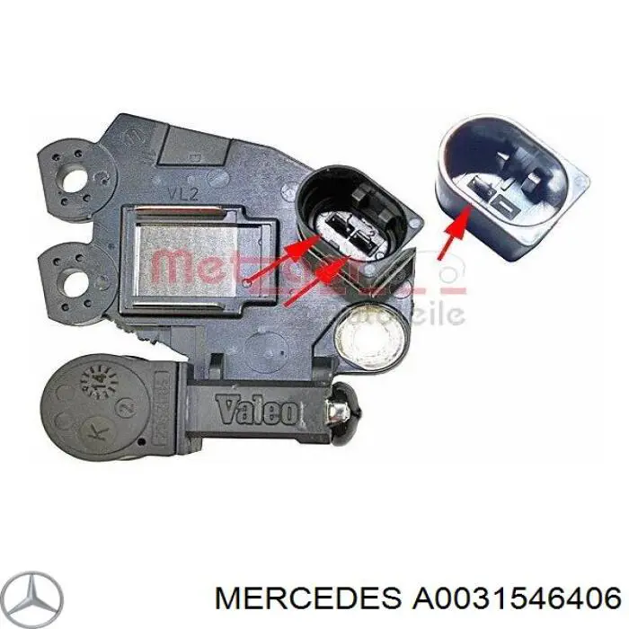 A0031546406 Mercedes реле-регулятор генератора, (реле зарядки)