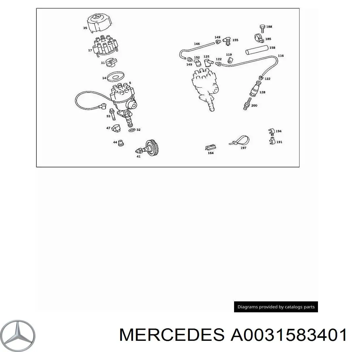 Купити A0031583401 Mercedes Розподільник запалювання (трамблер)