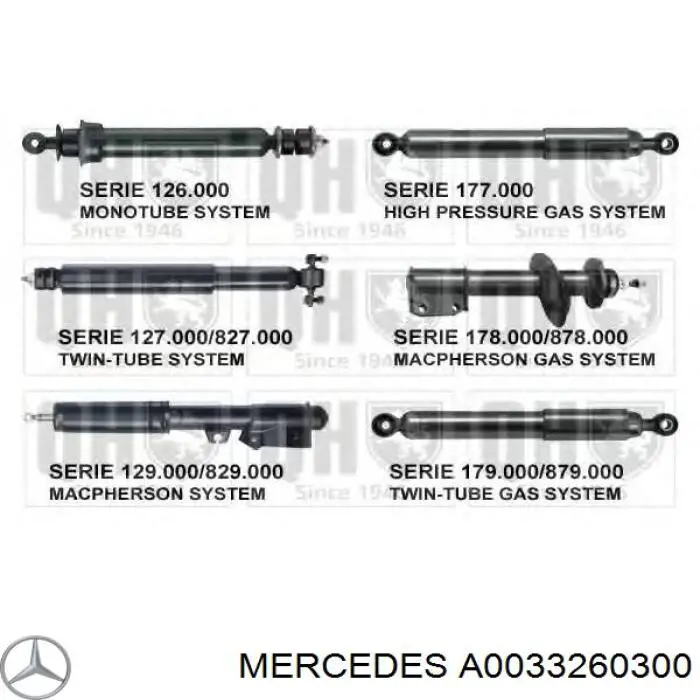 Амортизатор задній A0033260300 Mercedes