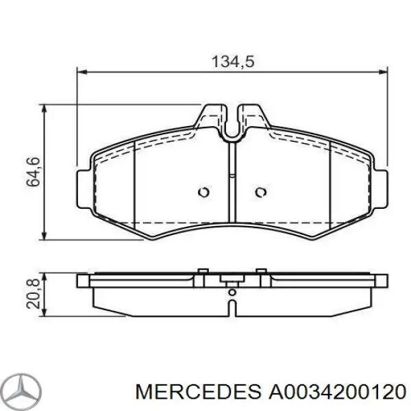 Передні тормозні колодки A0034200120 Mercedes