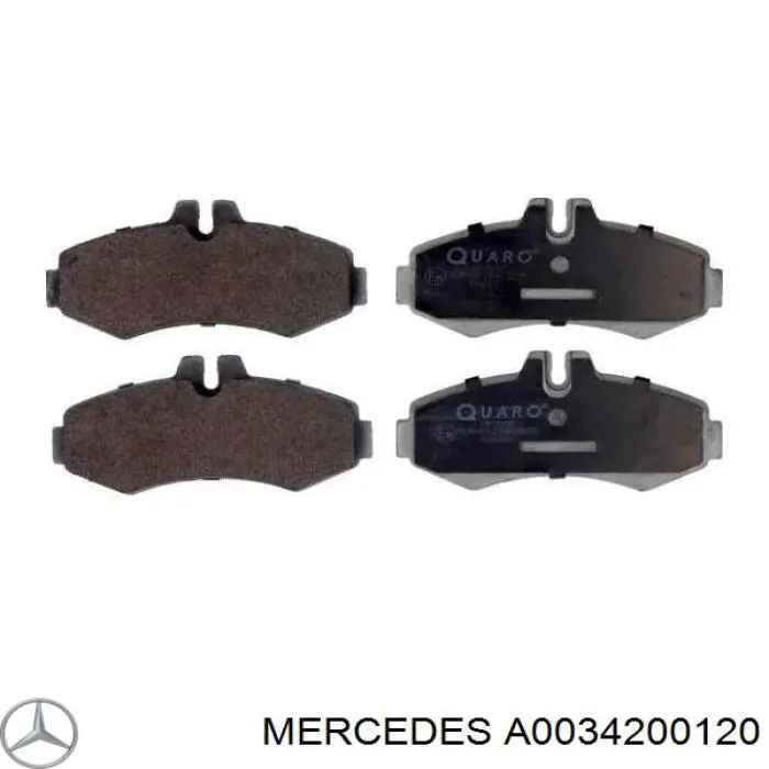 A0034200120 Mercedes колодки гальмівні передні, дискові