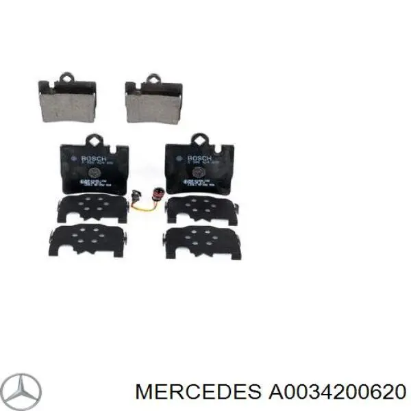 A0034200620 Mercedes колодки гальмові задні, дискові