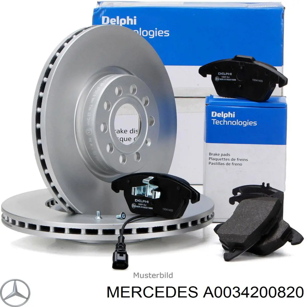 Купити A0034200820 Mercedes Колодки гальмівні передні, дискові