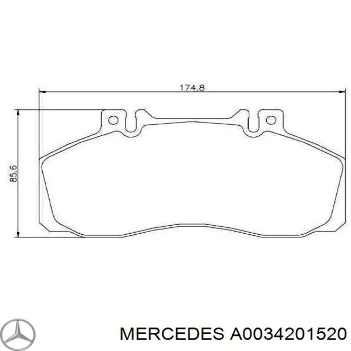 Задні дискові колодки Mercedes A0034201520